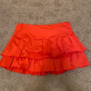 NWOT Lucky in Love Orange Mini Tennis Skirt